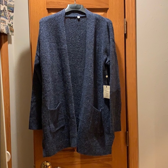 Margret O’Leary Sweaters - Margaret O’Leary long blue duster